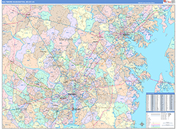Baltimore-Washington Metro Area Wall Map Color Cast Style 2026